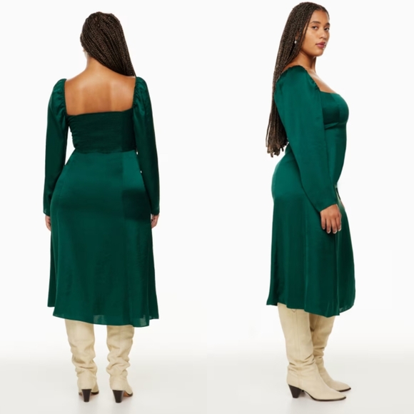 WILFRED Bridgerton Green Satin Dress - Picture 2 of 10